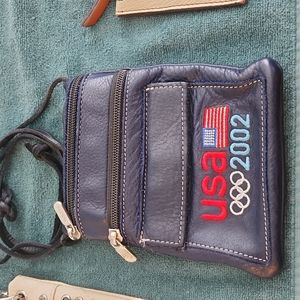 Navy Leather Mini Crossbody bag.